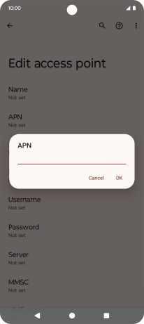 Key in wap.vodafone.co.uk and press OK.