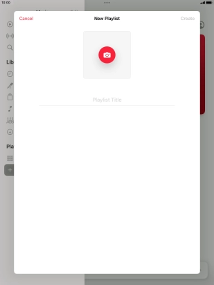 Press the text input field and key in a name for the playlist. Press the text input field and key in a name for the playlist.