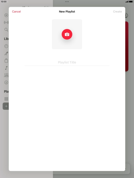 Press the text input field and key in a name for the playlist. Press the text input field and key in a name for the playlist.