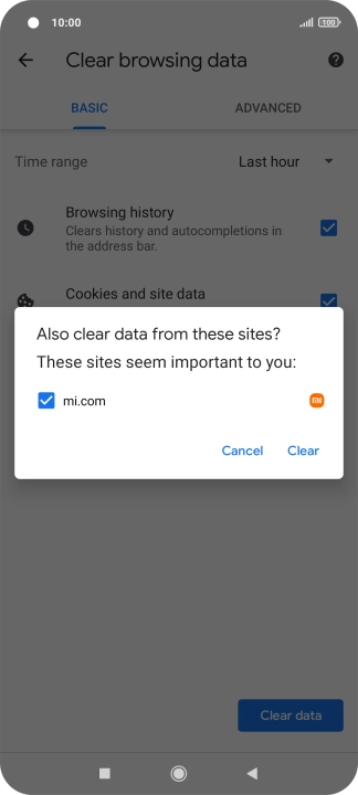 Press Clear.