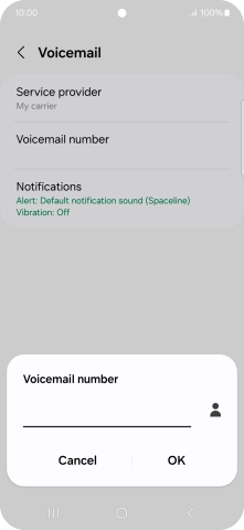 Key in +447836121121 and press OK.