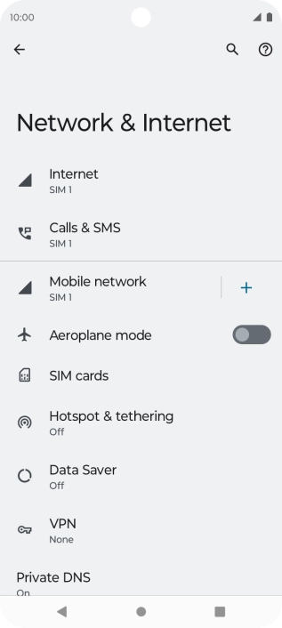 Press Mobile network. Press Mobile network.