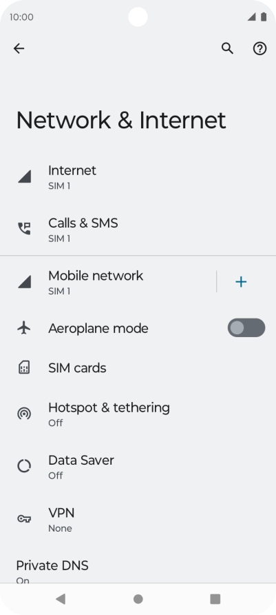 Press Mobile network. Press Mobile network.