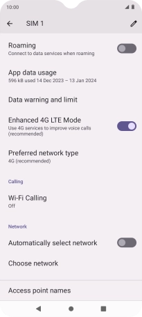 Press the indicator next to 