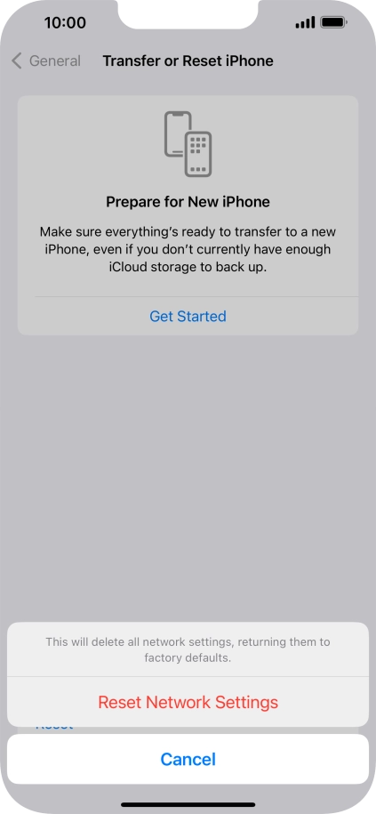 Press Reset Network Settings.
