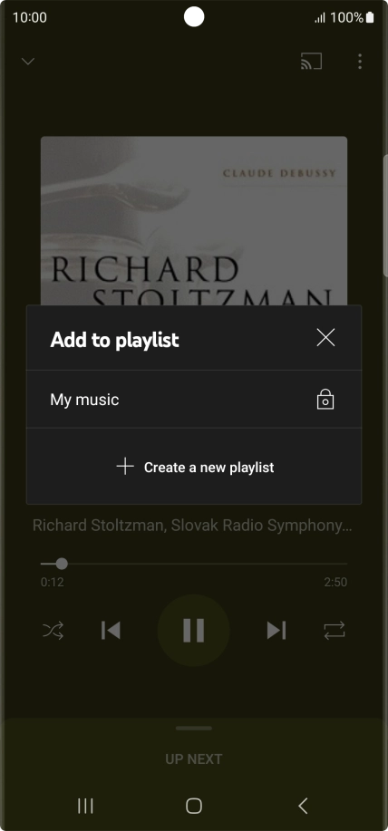 Press Create a new playlist. Press Create a new playlist.