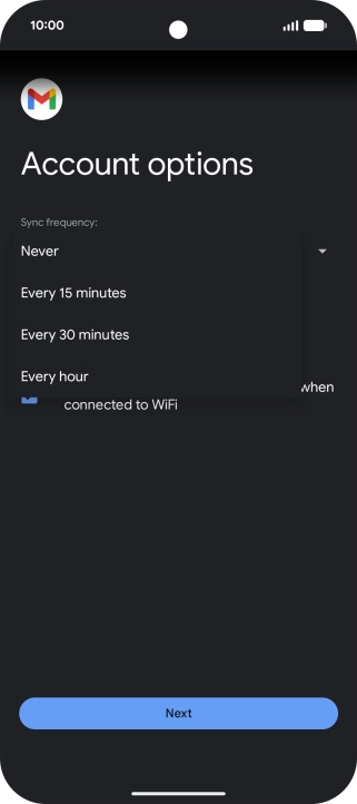 Press the required setting. Press the required setting.