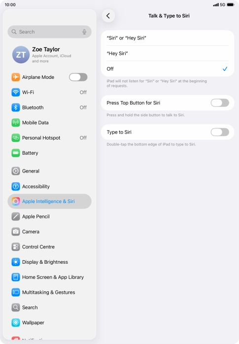 Press the indicator next to 