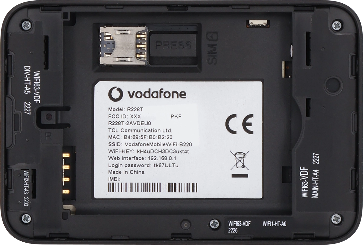 You'll find the password and name of the Wi-Fi hotspot on the inside of your router.