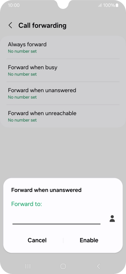Key in +447836121121 and press Enable.