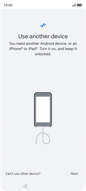 Press Can't use other device?.