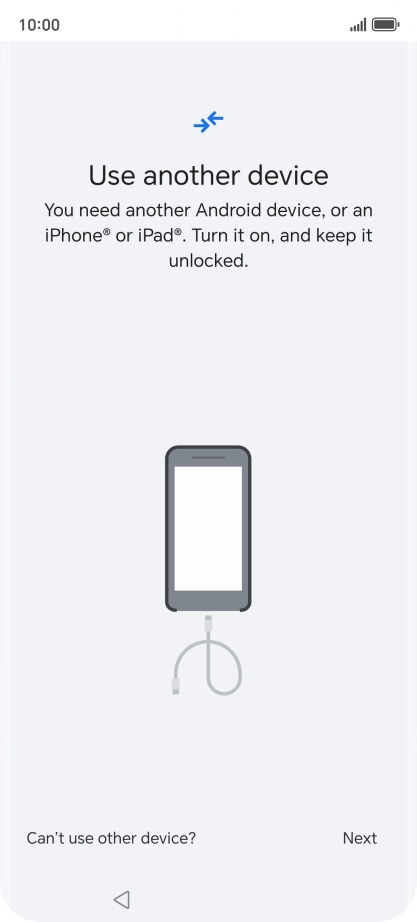 Press Can't use other device?.