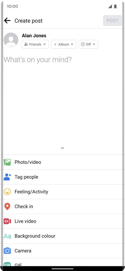 Press the text input field. Press the text input field.