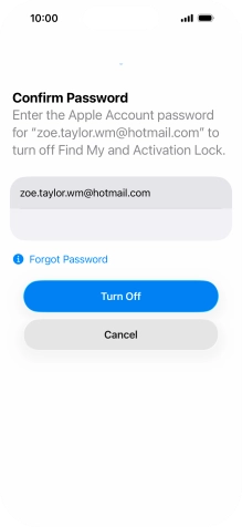Key in the password for your Apple Account and press Turn Off. Wait a moment while the factory default settings are restored. Follow the instructions on the screen to set up your phone and prepare it for use. Key in the password for your Apple Account and press Turn Off. Wait a moment while the factory default settings are restored. Follow the instructions on the screen to set up your phone and prepare it for use.