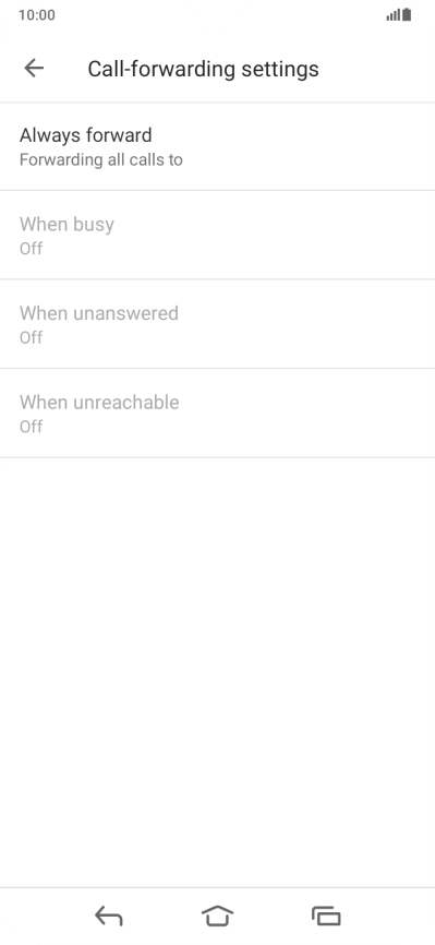Press the required divert type. Press the required divert type.