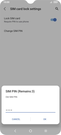 Key in your current PIN and press OK. Key in your current PIN and press OK.