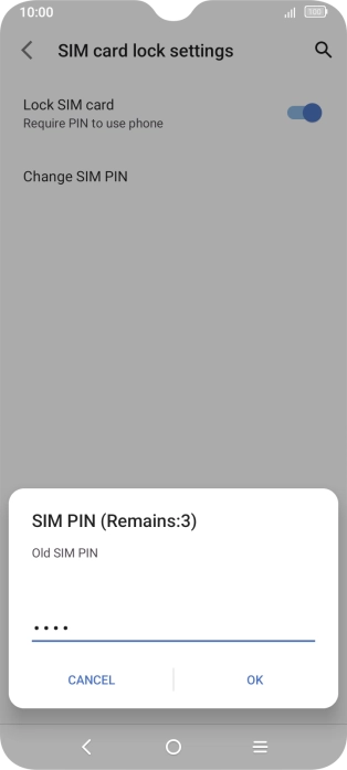 Key in your current PIN and press OK. Key in your current PIN and press OK.