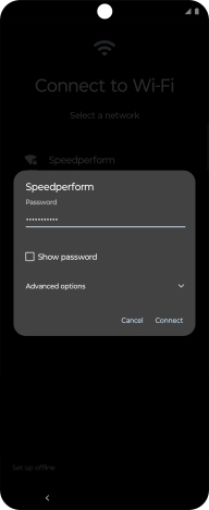 Key in the password for the Wi-Fi network and press Connect.