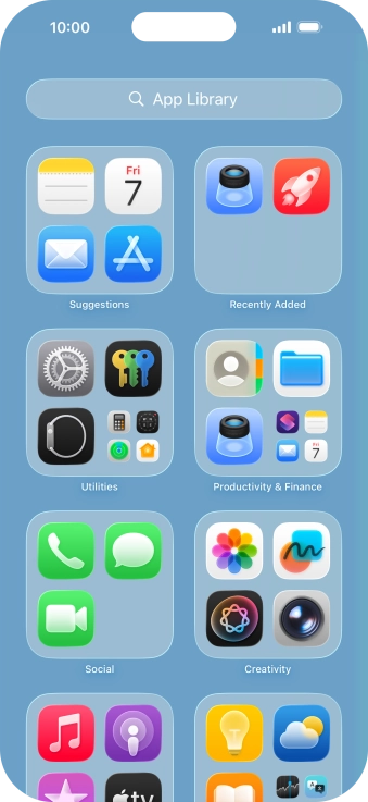 Press the required app. Press the required app.