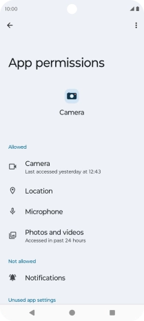 The app activity for the selected app is displayed. The app activity for the selected app is displayed.
