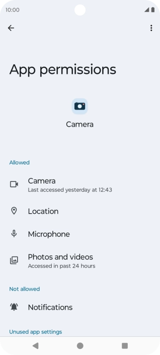 The app activity for the selected app is displayed. The app activity for the selected app is displayed.