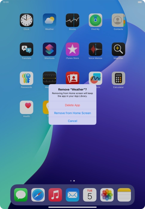 Press Delete App. Press Delete App.