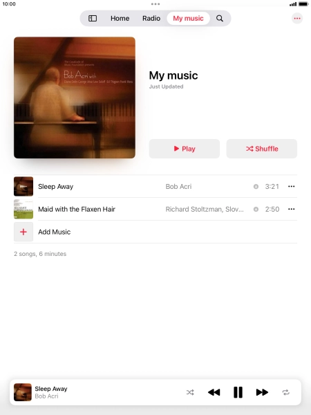 Press the song title.