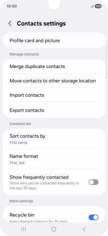Press Merge duplicate contacts. Press Merge duplicate contacts.