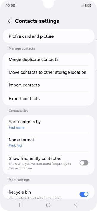 Press Merge duplicate contacts. Press Merge duplicate contacts.