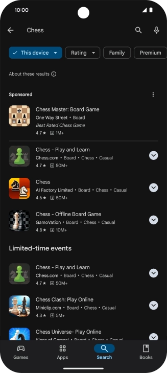 Press the required app. Press the required app.
