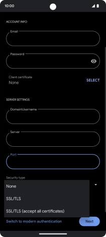 Press the required setting. Press the required setting.