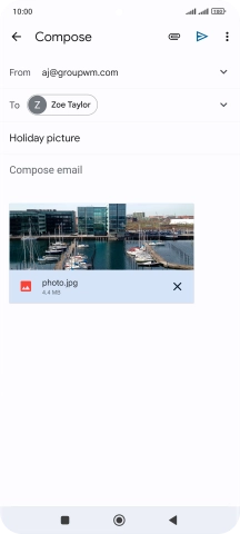 Press the text input field and write the text for your email message. Press the text input field and write the text for your email message.