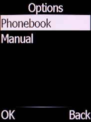 Select Phonebook and press the Left selection key. Select Phonebook and press the Left selection key.