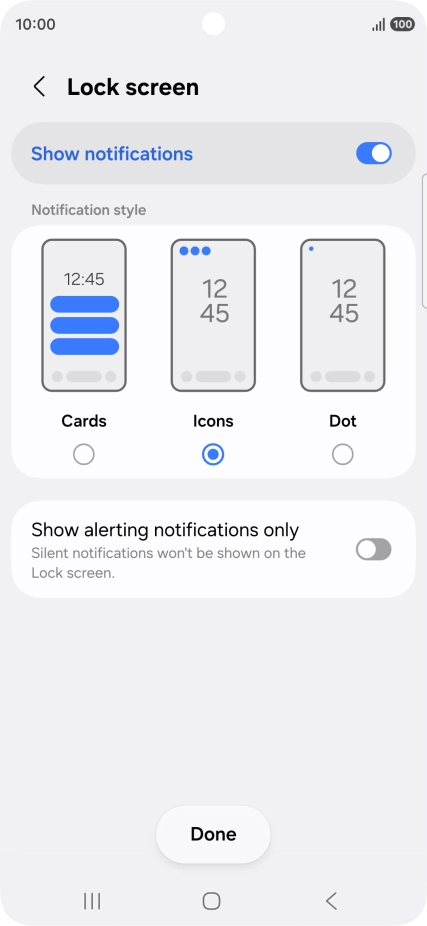 Press the required settings to turn them on or off. Press the required settings to turn them on or off.