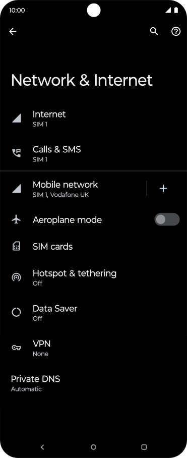 Press Mobile network. Press Mobile network.