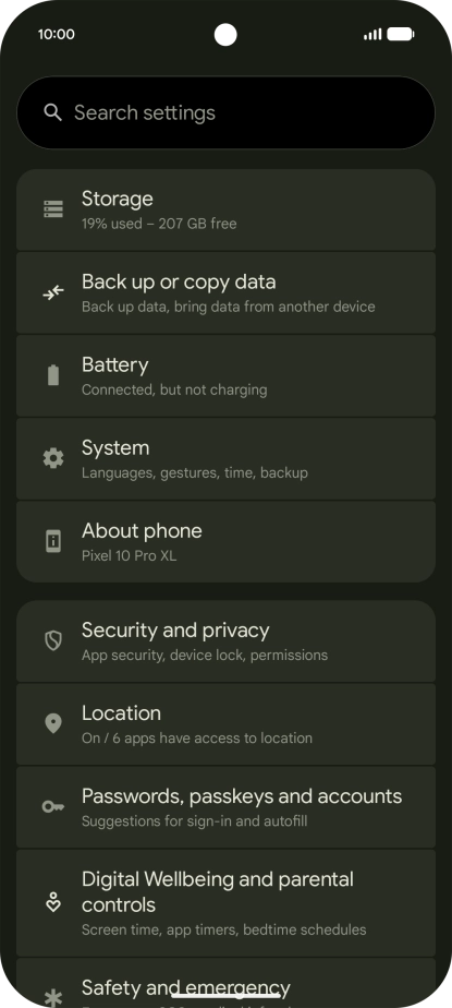 Press About phone.