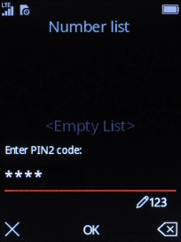 Key in the PIN2 and press the Navigation key. The default PIN2 is 1111. Key in the PIN2 and press the Navigation key. The default PIN2 is 1111.