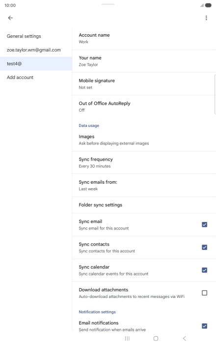 Press Account name and key in the required name. Press Account name and key in the required name.