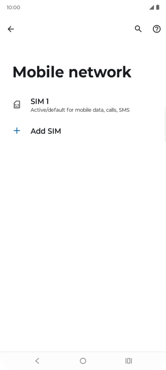 Press the name of the SIM. Press the name of the SIM.