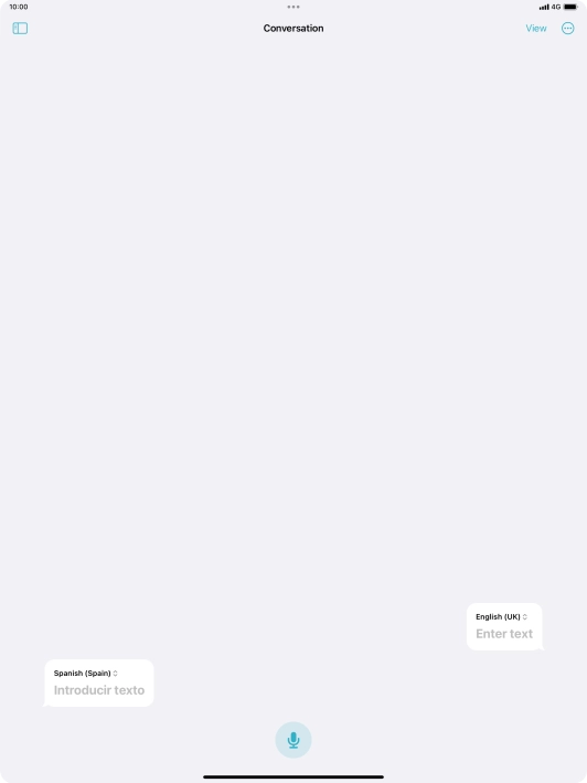 Press the microphone icon and say the required word or sentence.