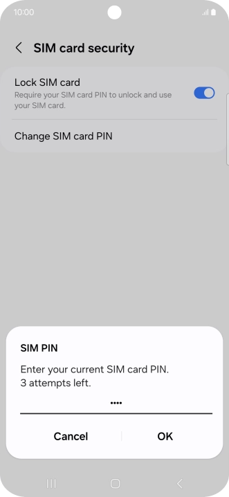Key in your current PIN and press OK. Key in your current PIN and press OK.