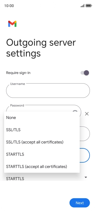 Press SSL/TLS. Press SSL/TLS.