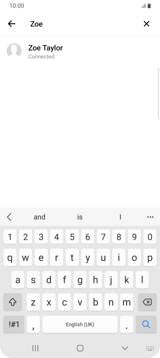Press the required contact. Press the required contact.
