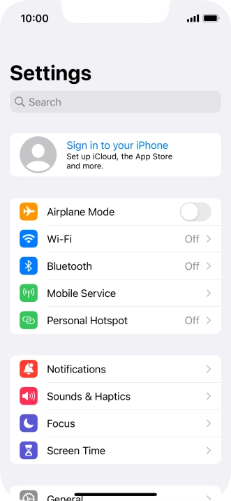 Press Sign in to your iPhone. Press Sign in to your iPhone.