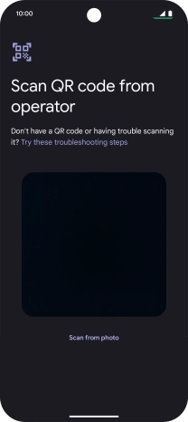 Place the QR code you've received inside the phone camera frame to scan the code. Your eSIM is transferred to your new phone over the internet.