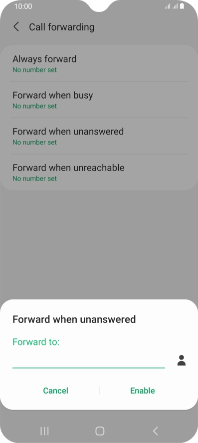 Key in +447836121121 and press Enable.