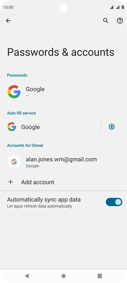 Press the required account. Press the required account.