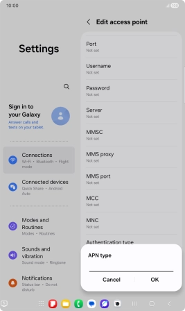 Key in default and press OK.