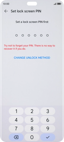 Press CHANGE UNLOCK METHOD. Press CHANGE UNLOCK METHOD.