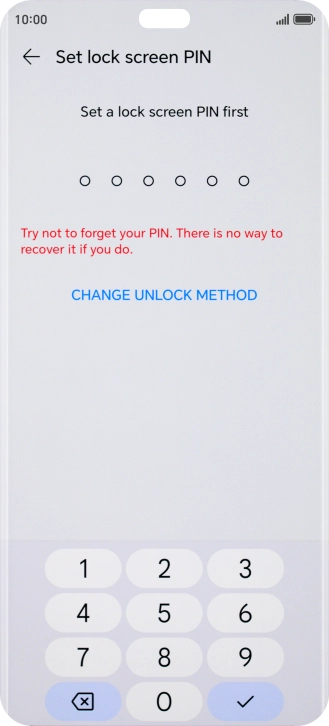 Press CHANGE UNLOCK METHOD. Press CHANGE UNLOCK METHOD.